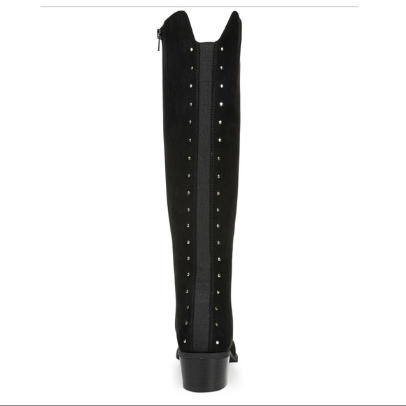 New black faux suede below knee boots - Picture 4 of 14
